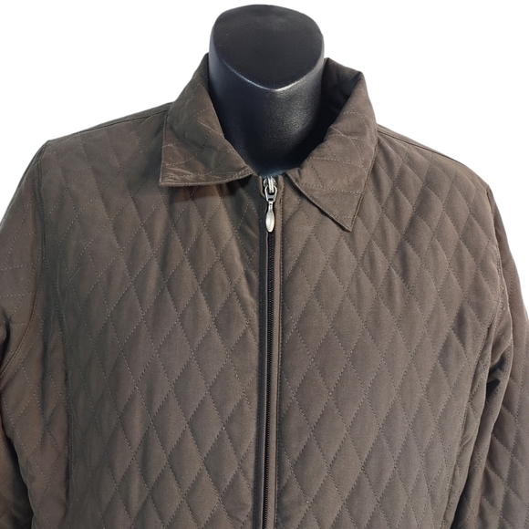Page & Tuttle Women's Brown Quilted ZIP Up Jacket Sz S - Picture 3 of 8